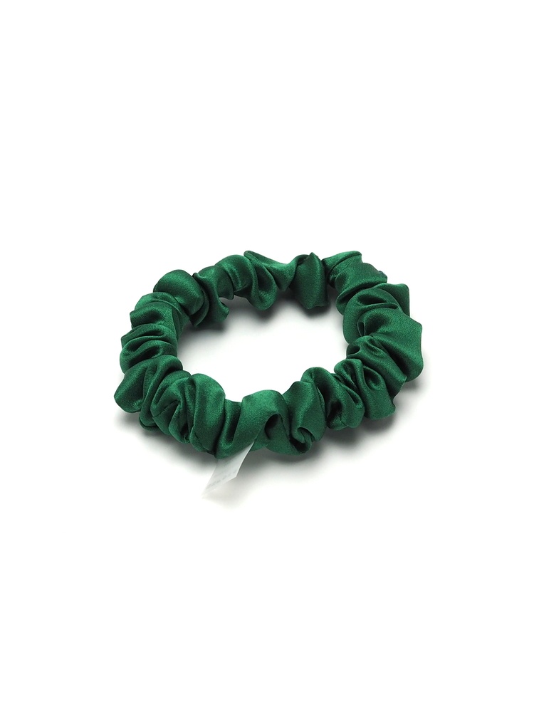 JGM-01 Satynowa gumka do w�os�w frotka scrunchie slim zielona